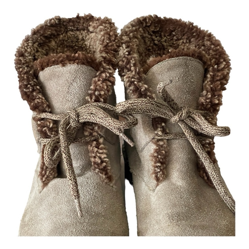 Vicini Italian Suede Shearling Fur Lined Ankle Booties | Women’s 6 - Picture 9 of 13